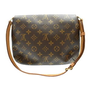 Louis Vuitton Shoulder Musette Short Leather Bag Brown Monogram Tango